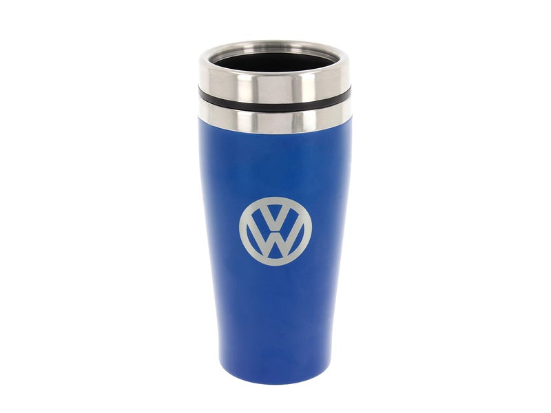 BRISA VW Collection - Insulated Stainless Steel Thermo Drinking Cup in VW Logo Design, Double-Walled (450ml/15.2 fl oz/Blue) - Image 1